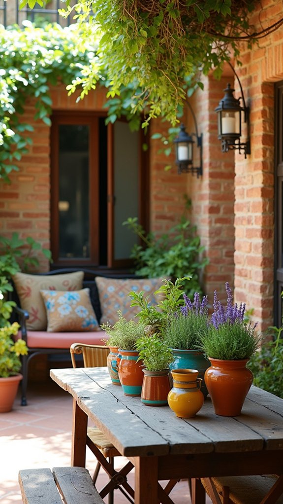 vibrant colorful pottery accents