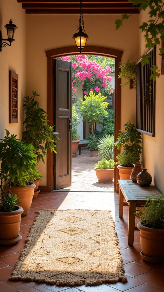 vibrant mediterranean entryway rugs
