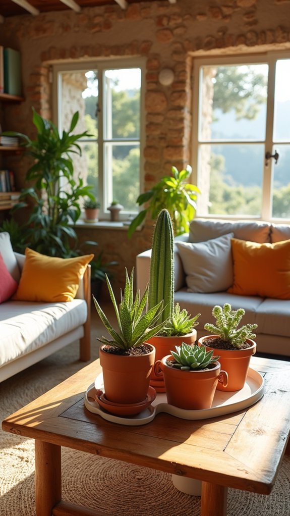 vibrant mediterranean succulent decor