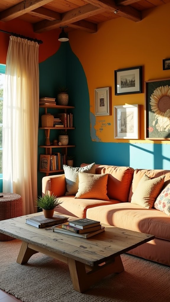 vibrant terracotta and blue