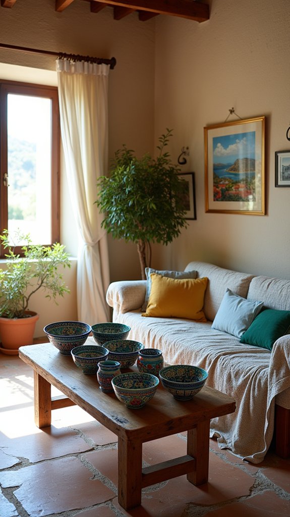 vibrant tiles and pottery