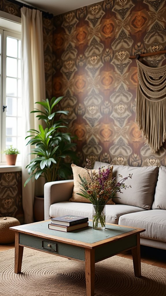 vibrant wallpaper statement wall