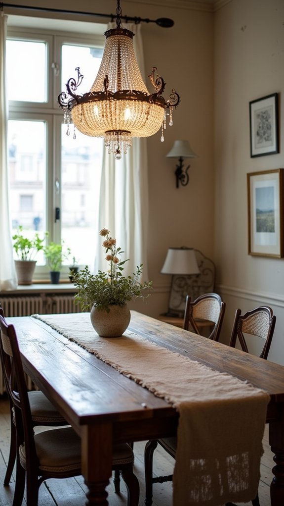 vintage fixtures enhance ambiance