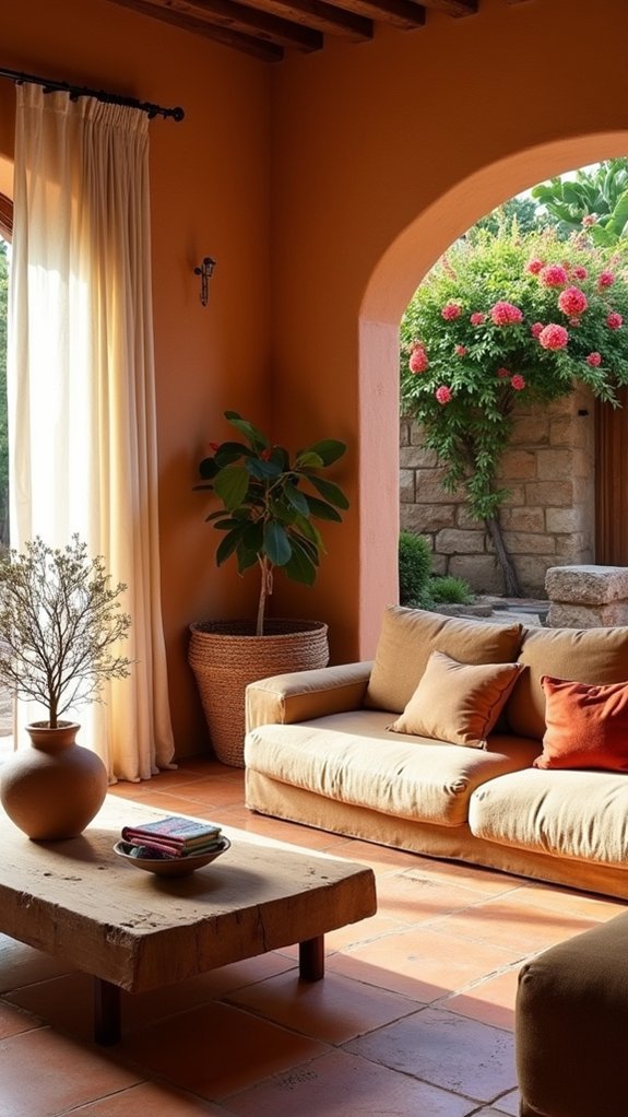 warm earthy terracotta hues