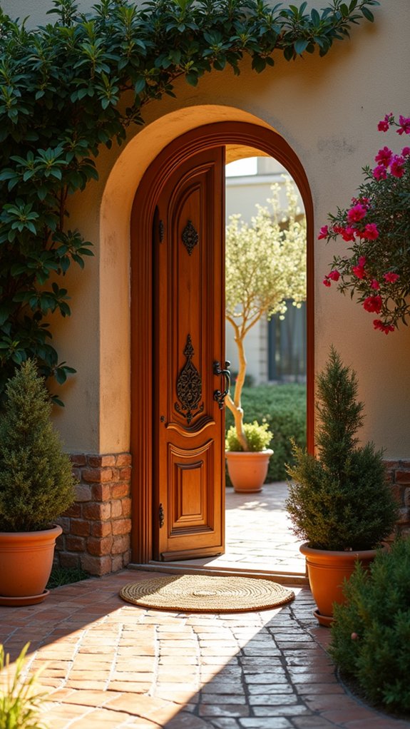 warm inviting mediterranean entrance