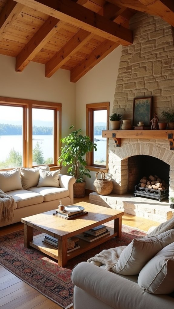 warm rustic wood accents