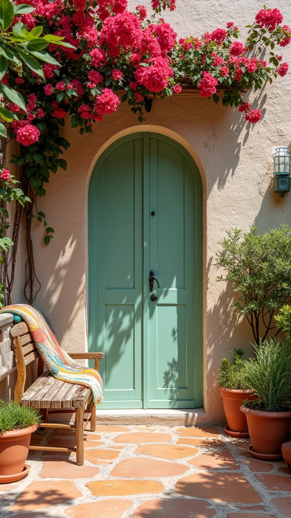 welcoming colorful entryway decor