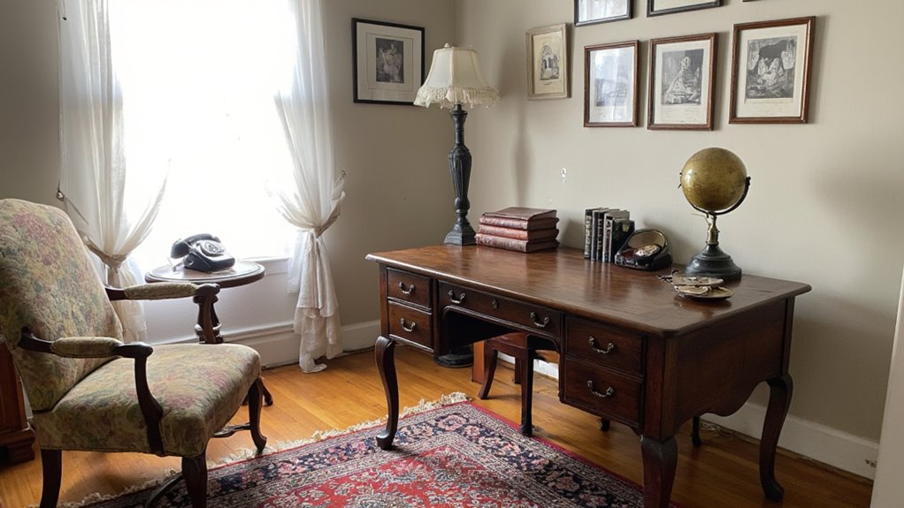antique accessories enhance workspace