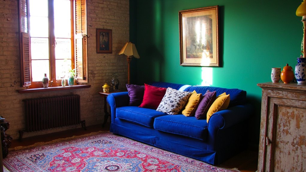 bold colors rustic charm