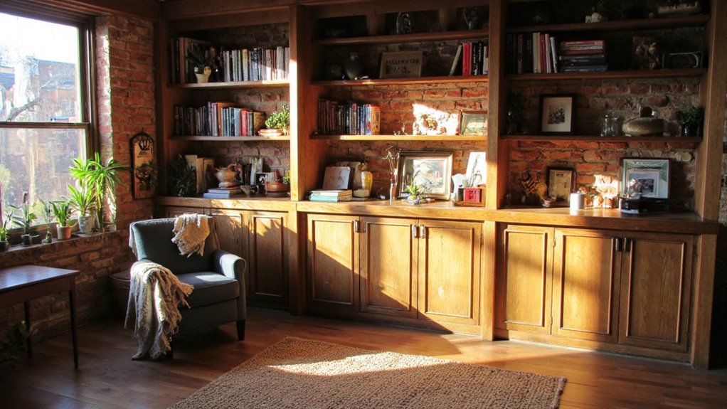 built in shelves for organization