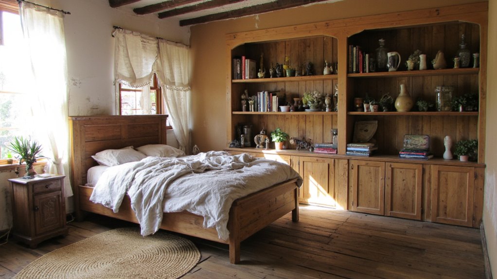 built in shelving for organization