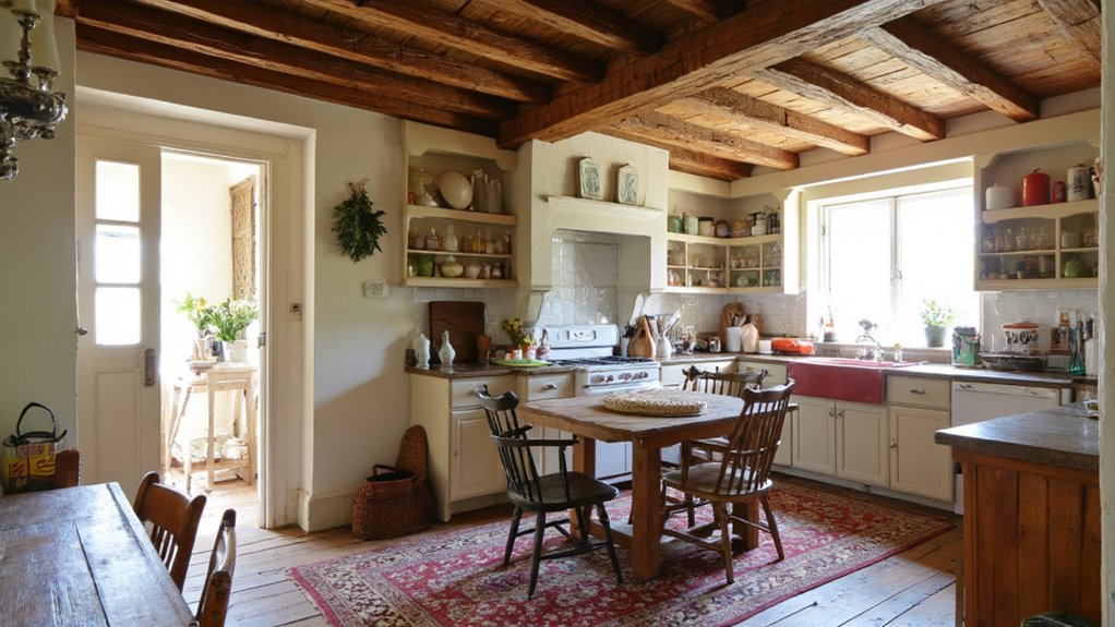 ceiling beams add warmth