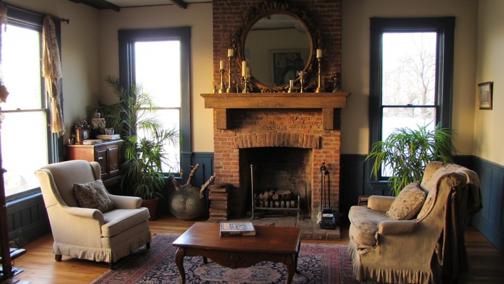 colonial statement fireplace design