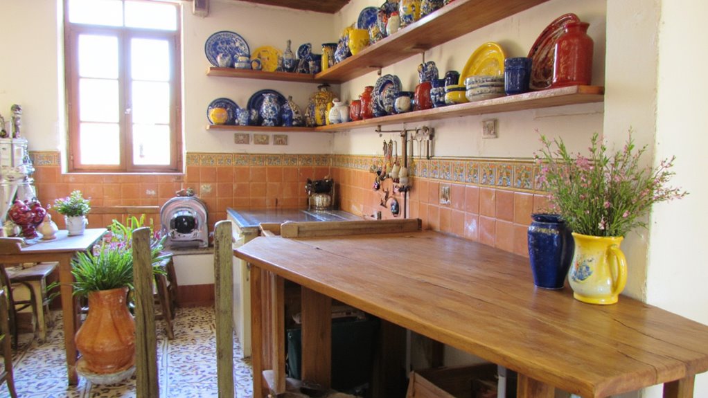 colorful ceramics enhance decor