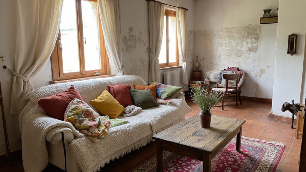 colorful textured throw pillows