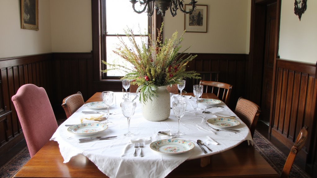 comfortable and inviting table settings