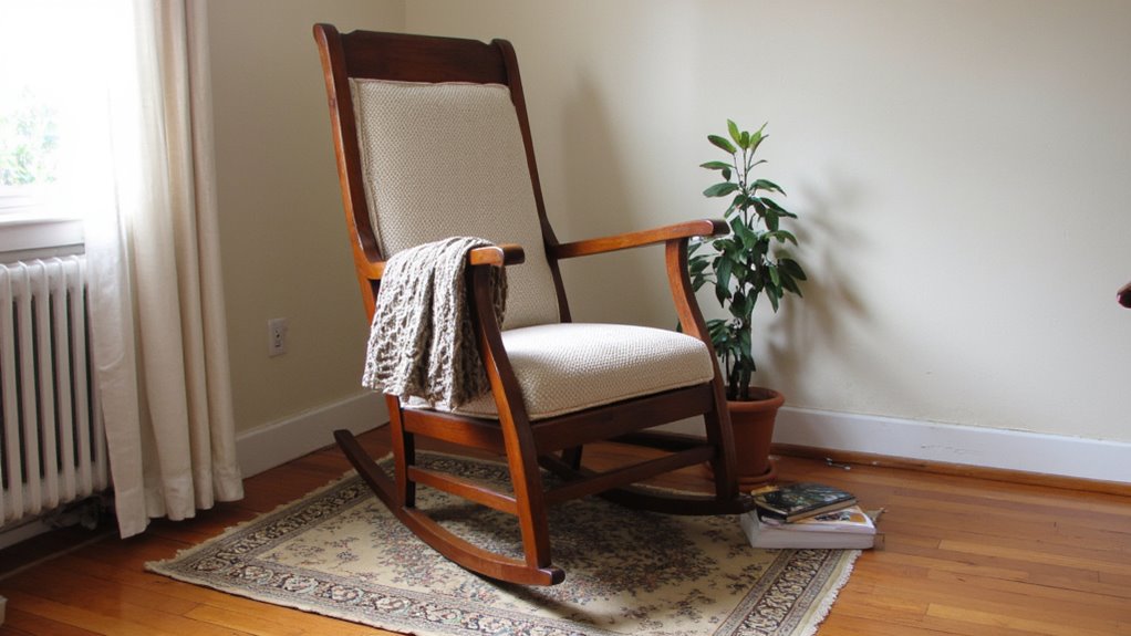 comforting upholstered rocking chair