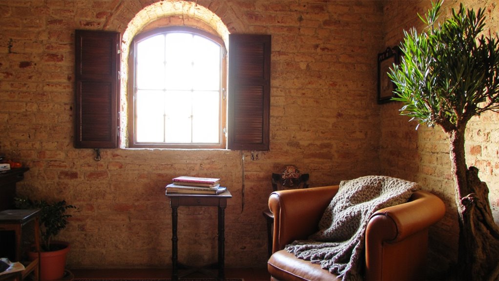 cozy armchair with books