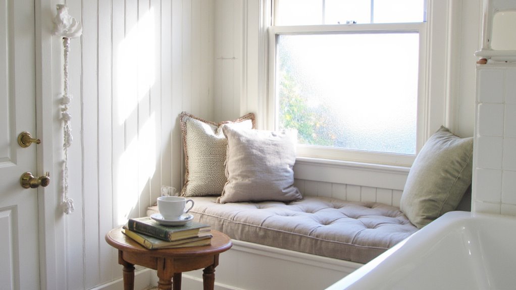 cozy bathroom reading nook