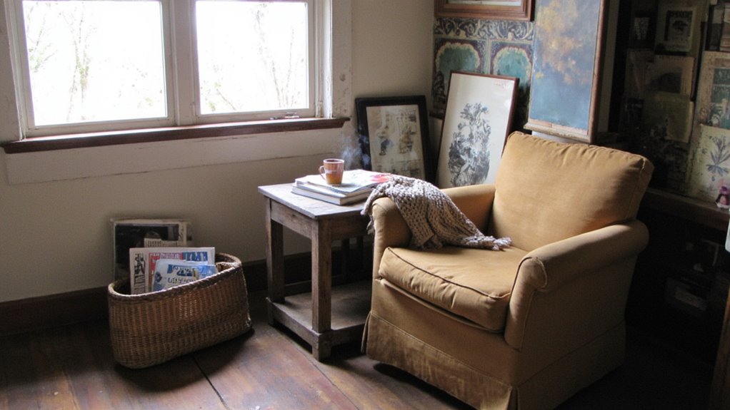 cozy chair warm lighting