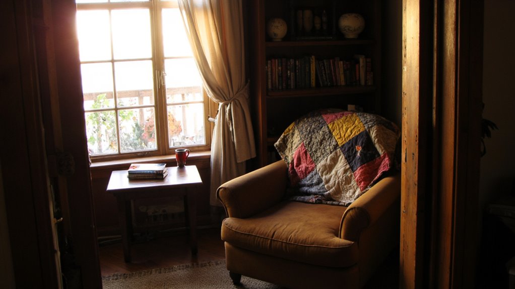 cozy chair warm lighting