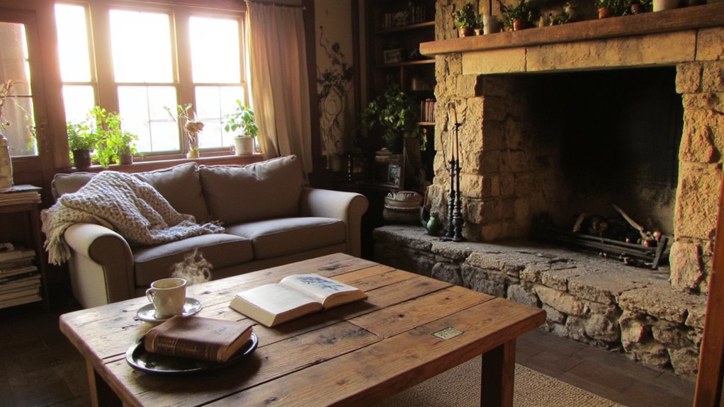 cozy fireplace gathering space