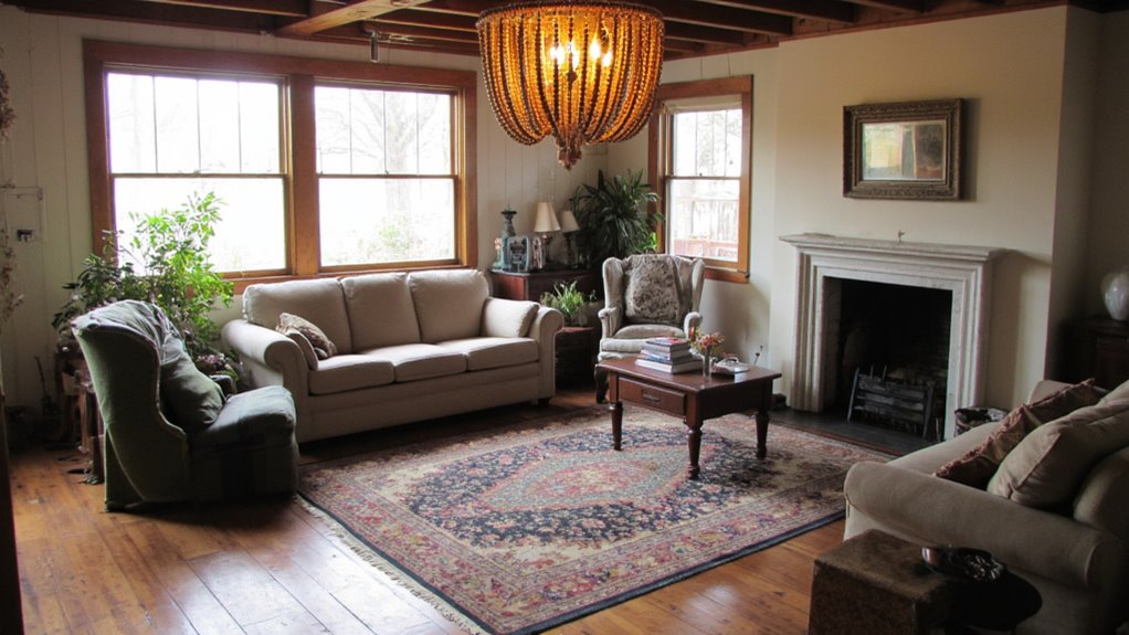cozy nook with chandeliers
