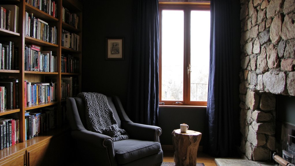 cozy nook with dark tones