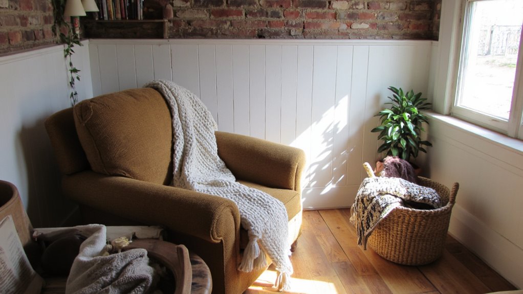 cozy nook with natural textures