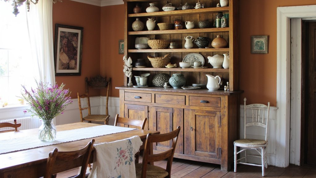 cozy open shelving display