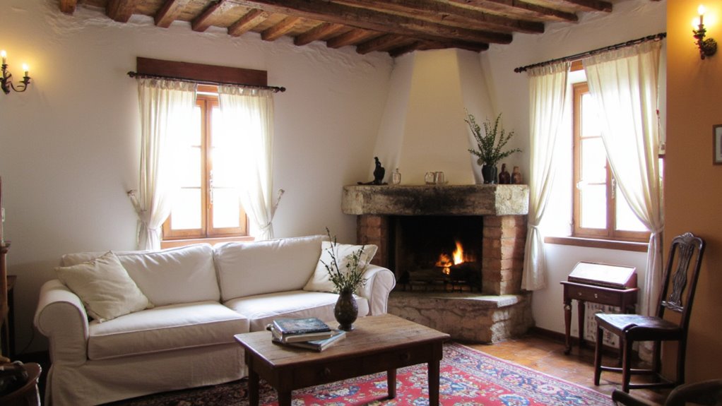 cozy rustic atmosphere created