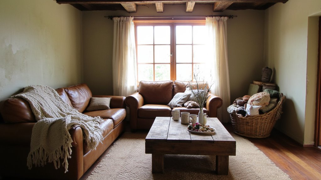 cozy rustic fabric textures