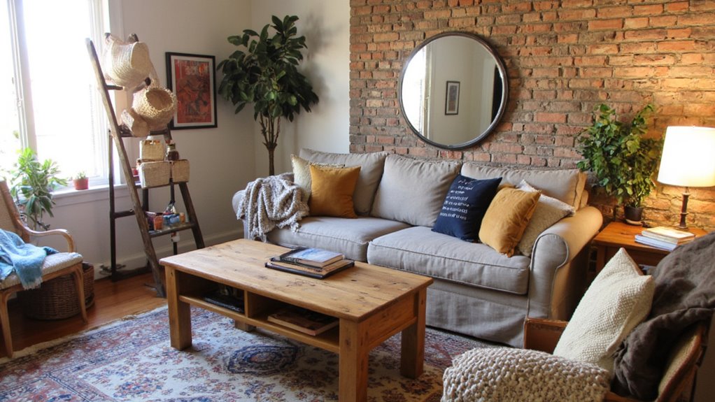 cozy rustic living accents