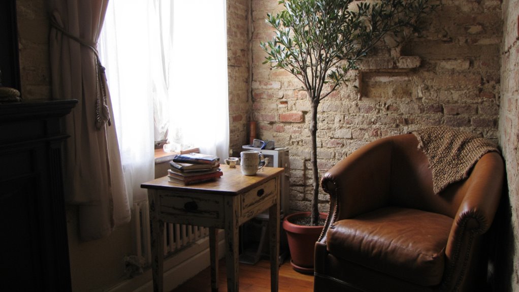 cozy rustic reading nook