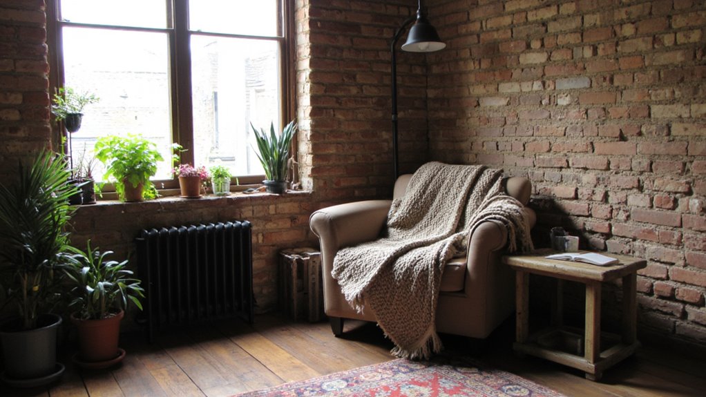 cozy rustic reading nook