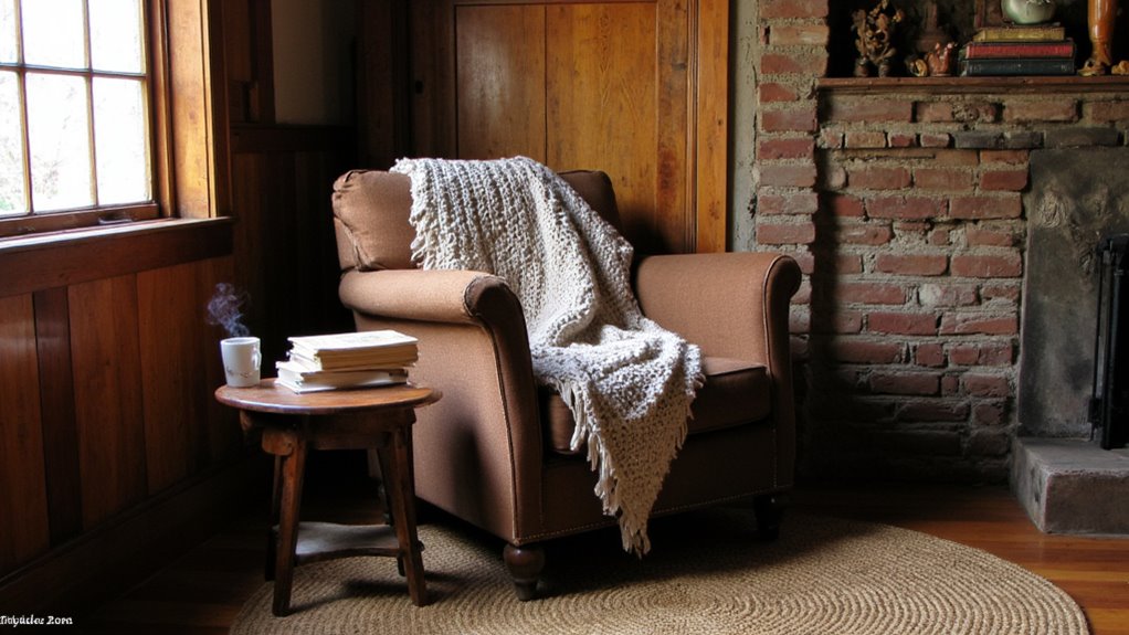 cozy rustic reading nook