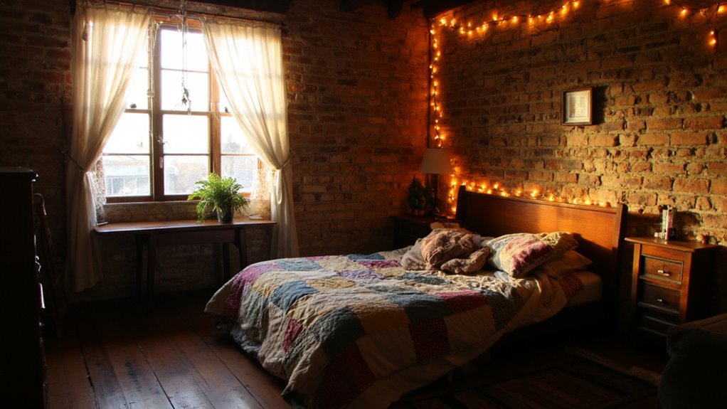cozy string lights ambiance