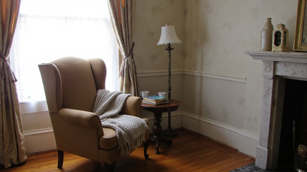 cozy wingback chair nook