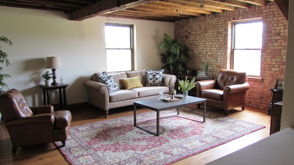 define spaces with rugs