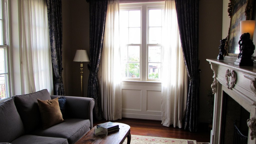 elegant layered window treatments