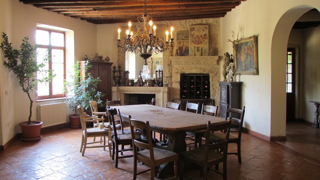 elegant wrought iron accents