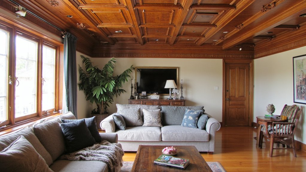 enhancing wooden ceiling aesthetics