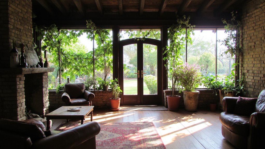 expansive windows inviting nature