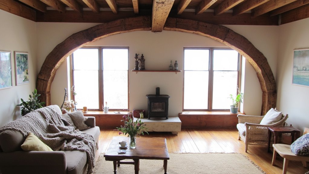 exposed beams enhance interiors