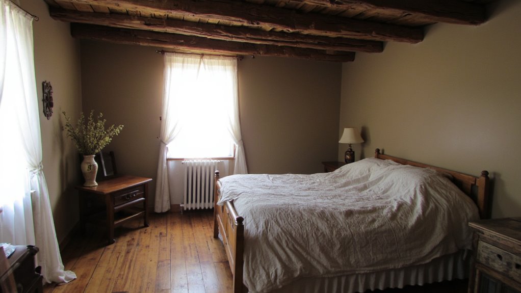 exposed beams enhance rustic charm