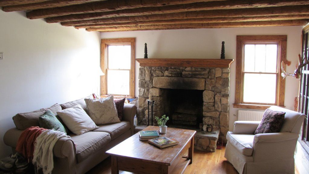 exposed beams enhance warmth