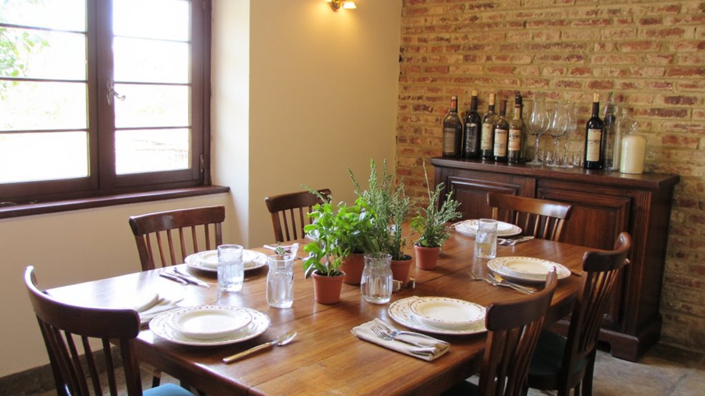 fresh herbs as centerpieces