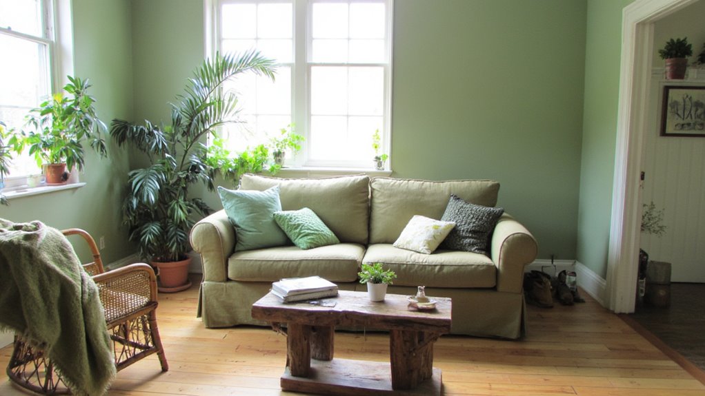 gentle greens create tranquility