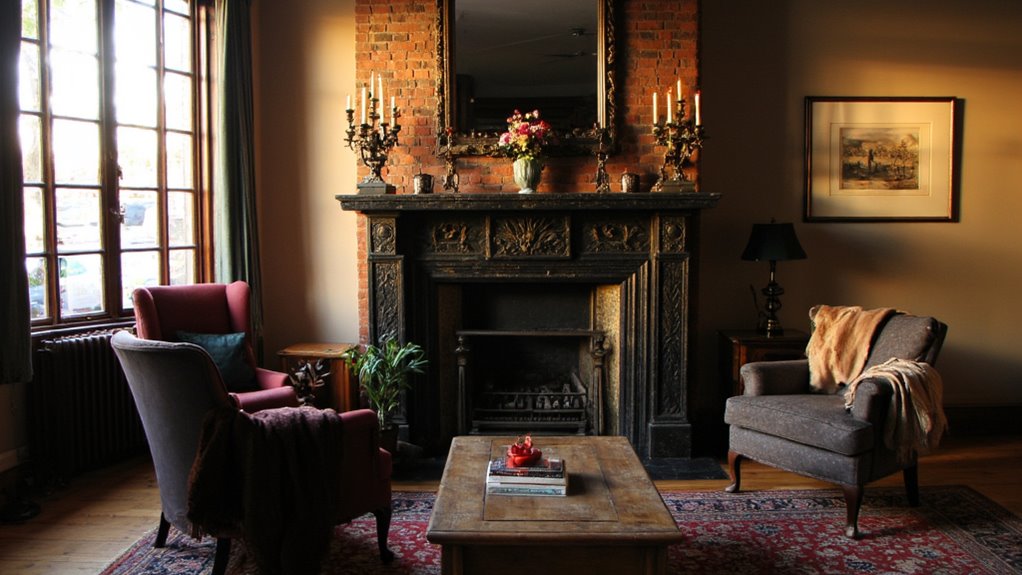 grand fireplace as focal point