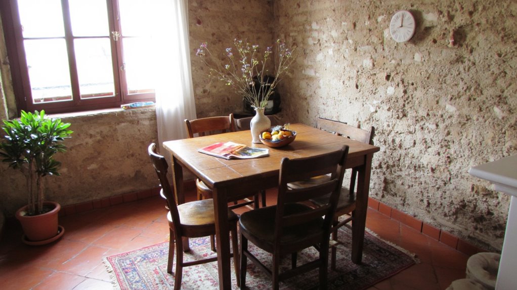 inviting rustic dining ambiance